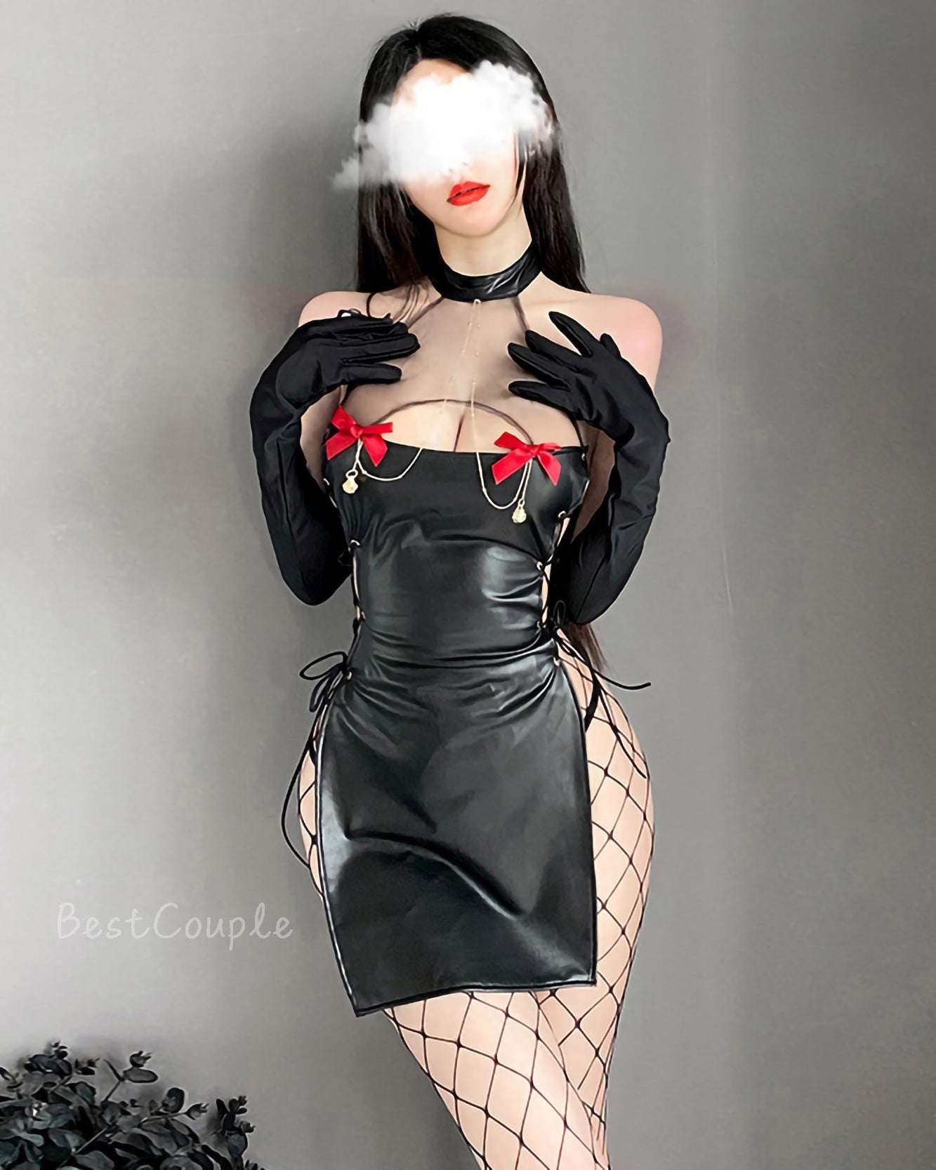 鈴鐺蝴蝶結連衣皮裙 BestCouple HongKong