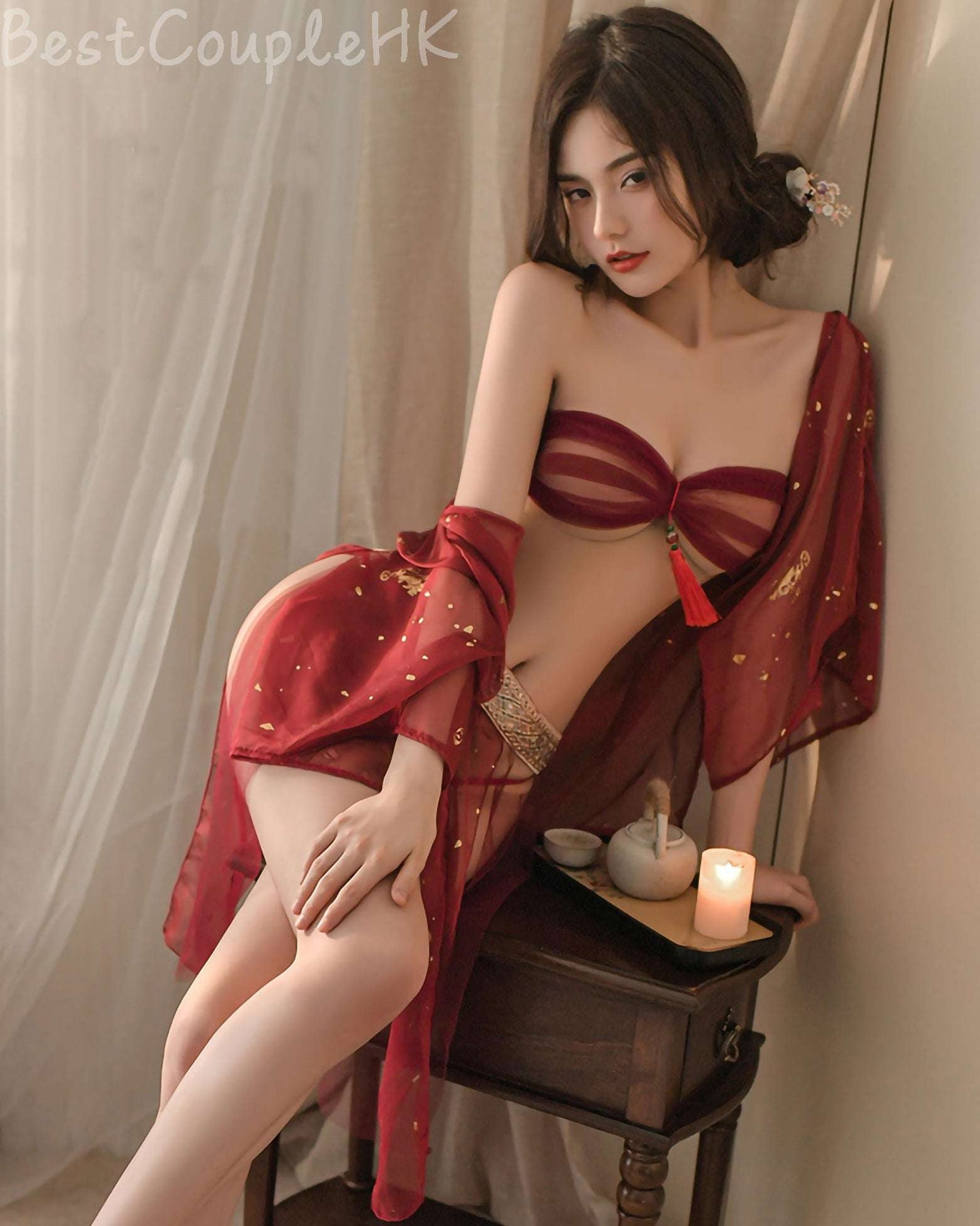 性感抽繩旗袍套裝 - 情趣內衣 BestCouple HongKong
