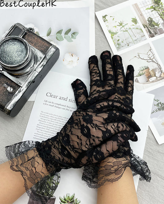 花邊蕾絲手套 黑色 BestCouple HongKong