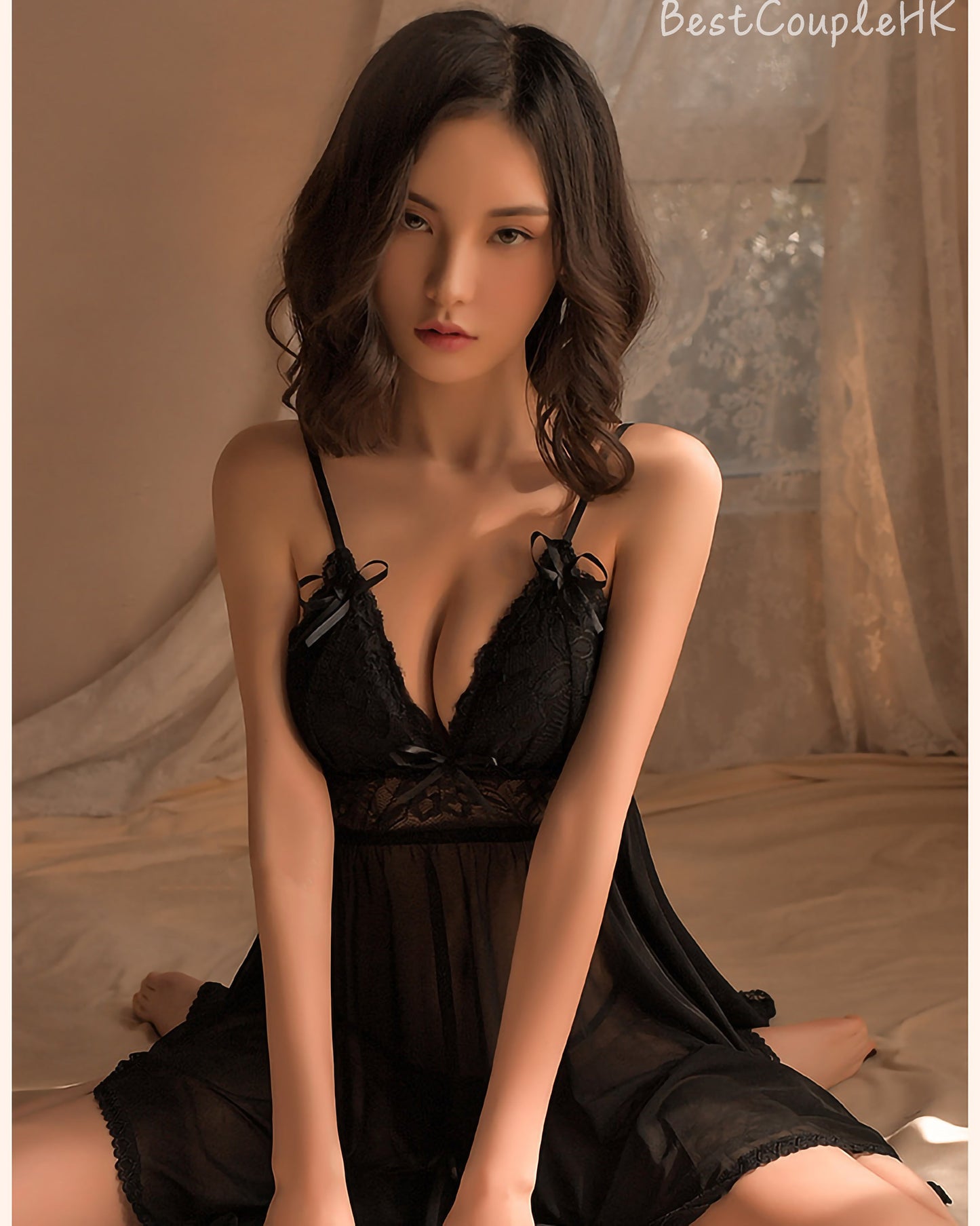 蕾絲柔紗睡裙 - 情趣內衣 BestCouple HongKong