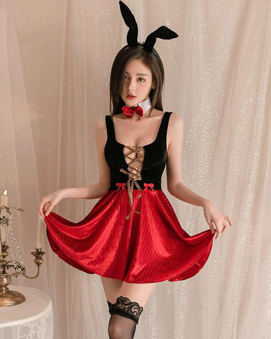 甜欲前綁帶絲絨兔女套裝 BestCouple HongKong