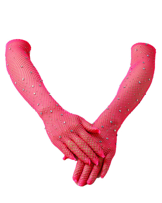 性感手套- 閃石粉色
