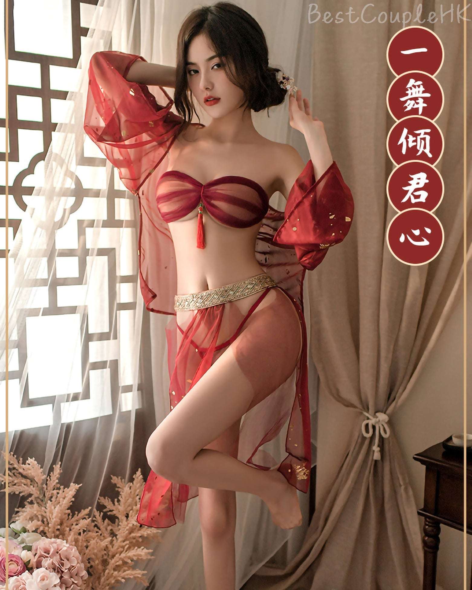 性感抽繩旗袍套裝 - 情趣內衣 BestCouple HongKong