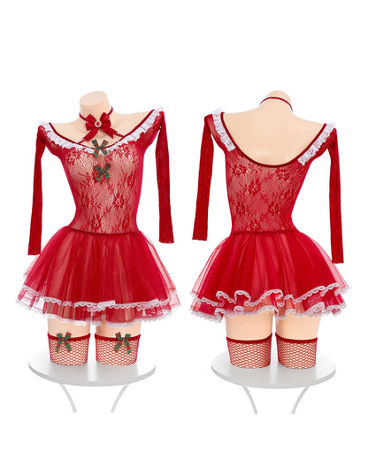 惹火透膚網衣制服套裝