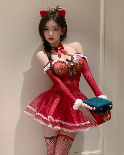 惹火透膚網衣制服套裝